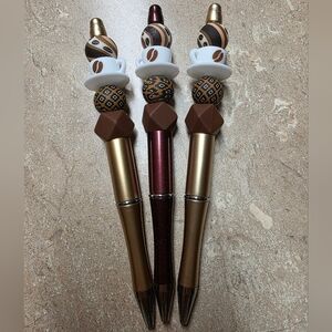 Stylish Coffee-Themed Pens Set 1 Ink Refill Included For Each Pen